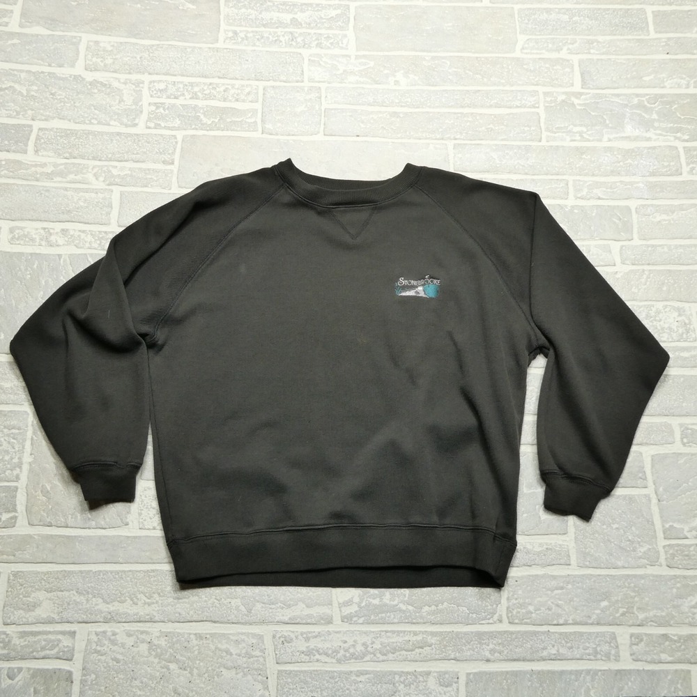 VINTAGE Stonebrooke Golf Course Sweater Womens Large Black Embroidered Crewneck